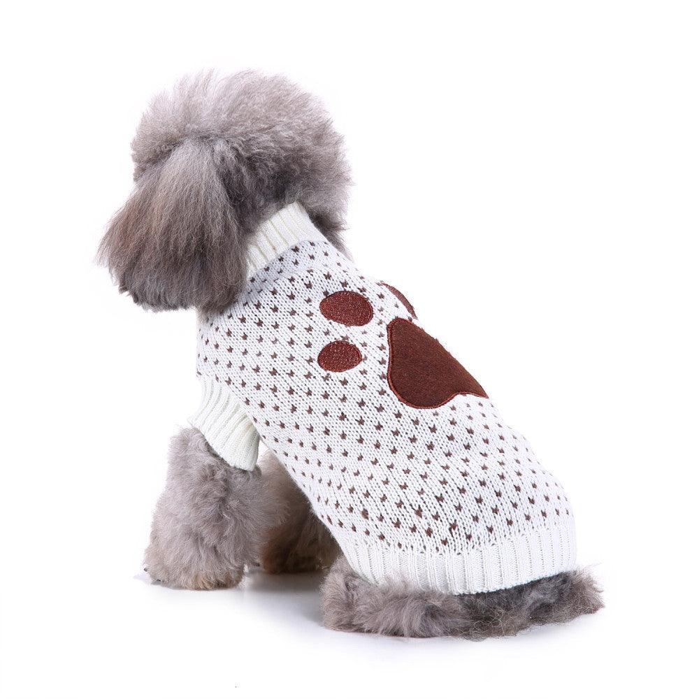 Festive Snowfall Dog Sweater-3