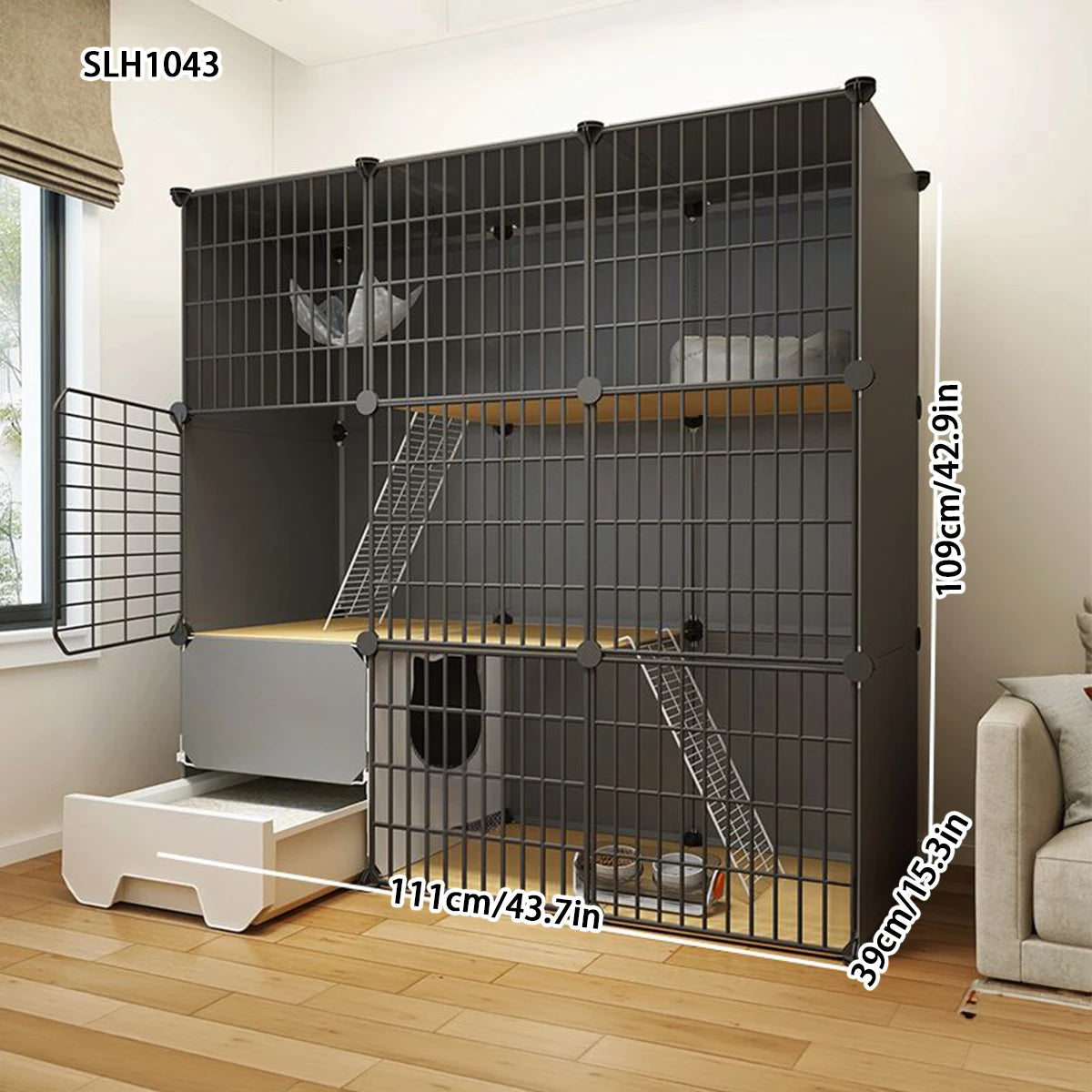 Cat Small Pet Cage Household Indoor Cat Toilet Integrated Cat Litter Box Extra Large Free Space Small Animal Cat Cat Cat House Cat Empty Cage Cat House