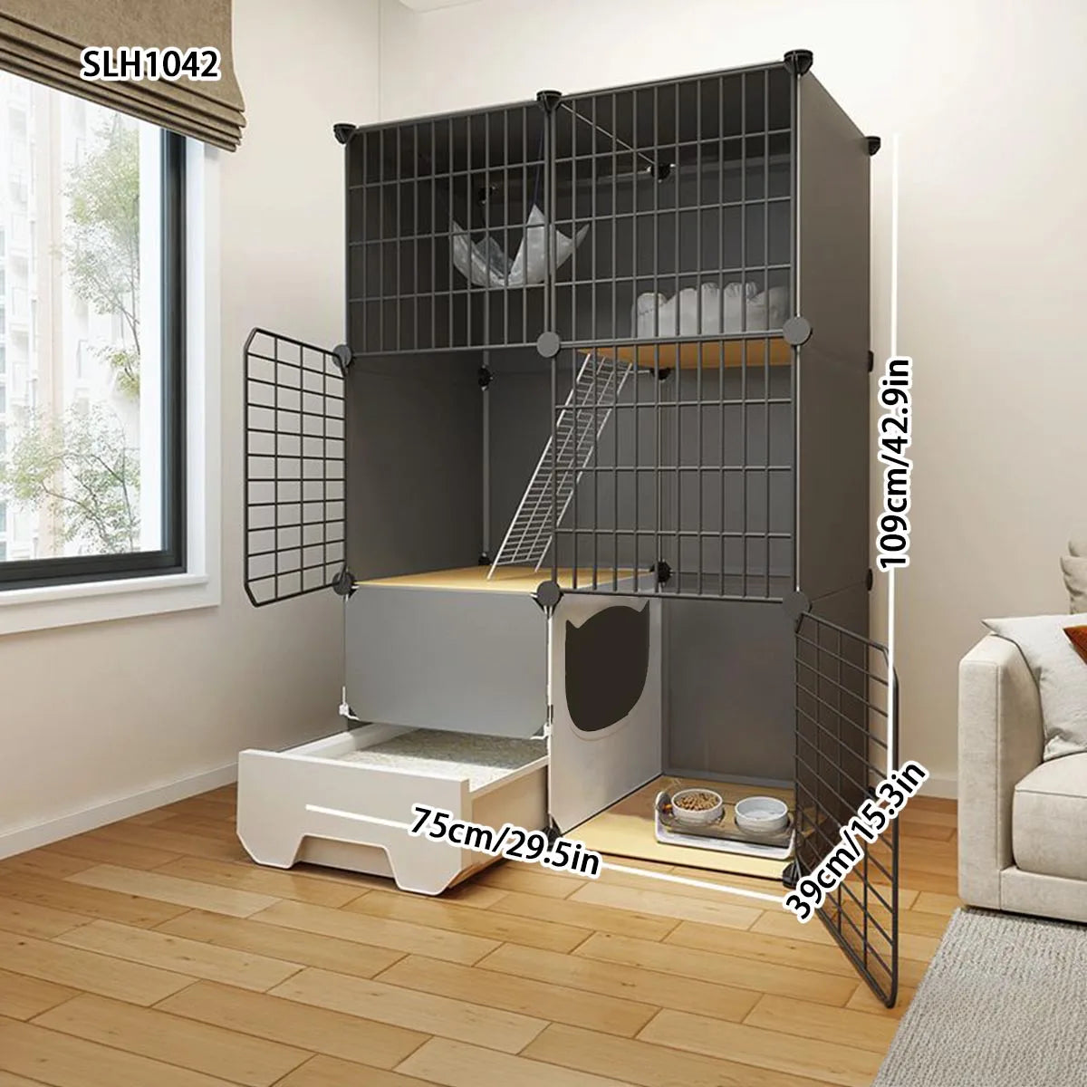Cat Small Pet Cage Household Indoor Cat Toilet Integrated Cat Litter Box Extra Large Free Space Small Animal Cat Cat Cat House Cat Empty Cage Cat House