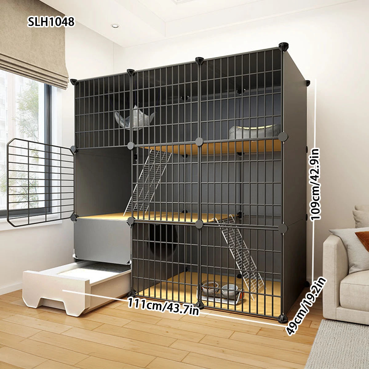 Cat Small Pet Cage Household Indoor Cat Toilet Integrated Cat Litter Box Extra Large Free Space Small Animal Cat Cat Cat House Cat Empty Cage Cat House