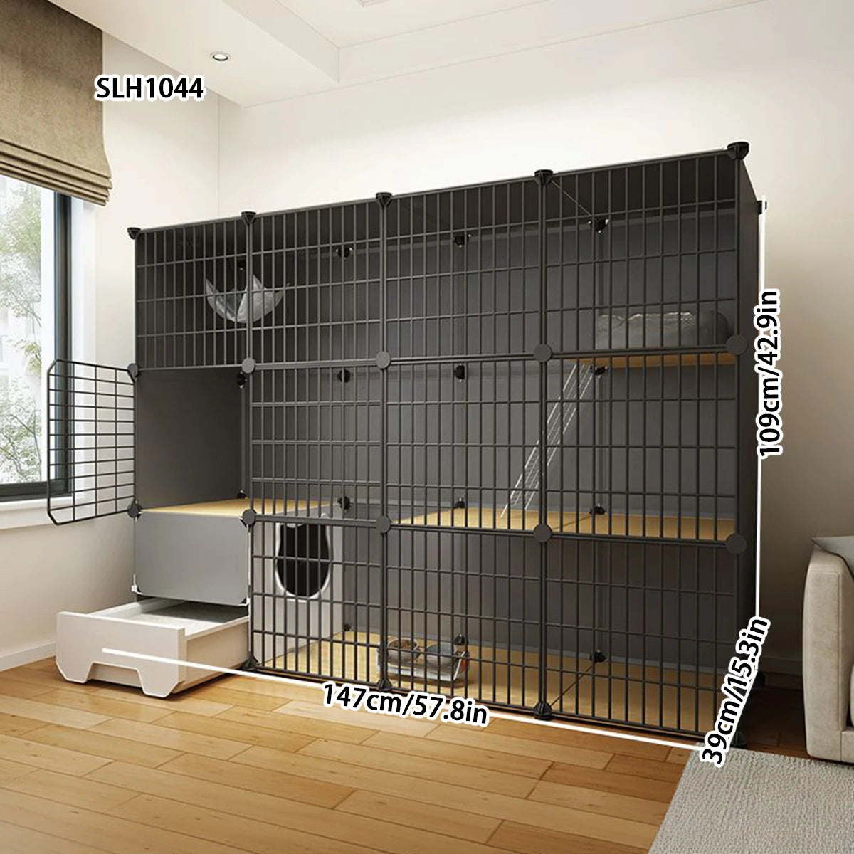 Cat Small Pet Cage Household Indoor Cat Toilet Integrated Cat Litter Box Extra Large Free Space Small Animal Cat Cat Cat House Cat Empty Cage Cat House